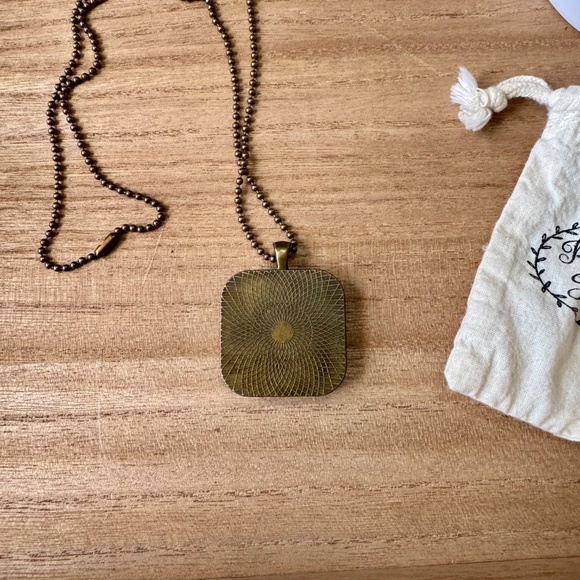 TheAdoptShoppe Psalm 61:2 Brass Glass Top Pendant Necklace & Chain - Picture 7 of 9